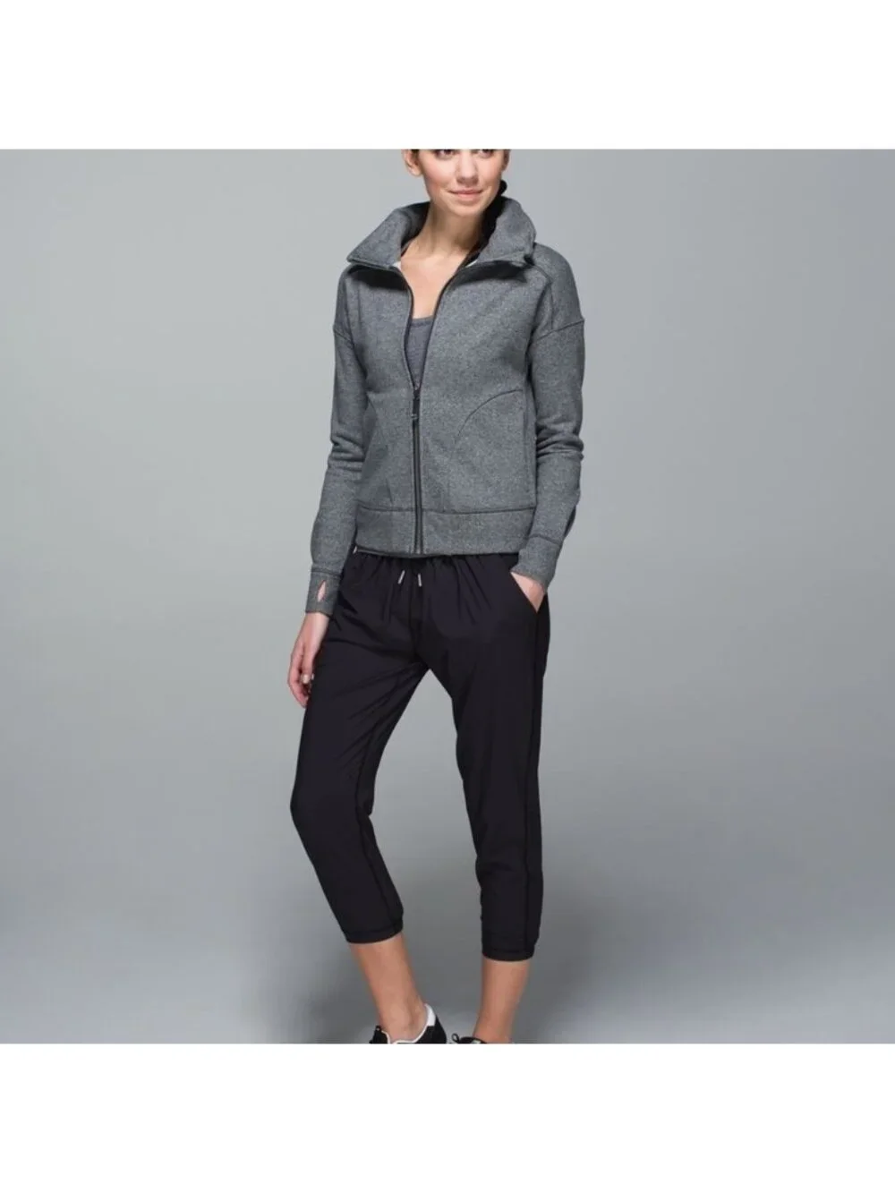 Lululemon Hug It Out Jacket Heathered Speckled Black